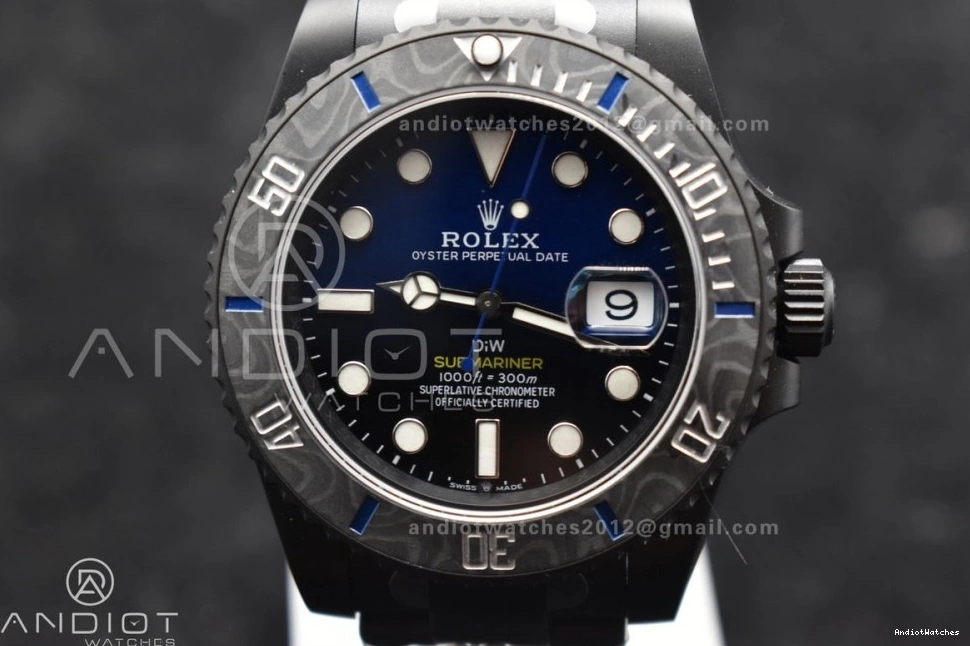 VS Blue 1:1 Dial 1157 Lightweight Sandblasted Submariner DLC Bracelet DLC Edition Best on Black VSF DIW 0831